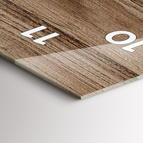 Ceas vertical de perete din sticlă Lemn închis la culoare