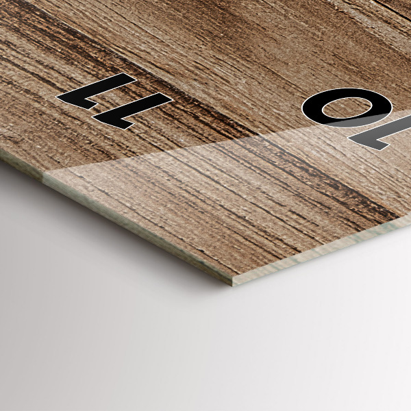 Ceas vertical de perete din sticlă Lemn închis la culoare