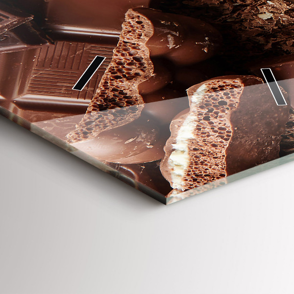 Ceas vertical de perete din sticlă Batoane de ciocolată