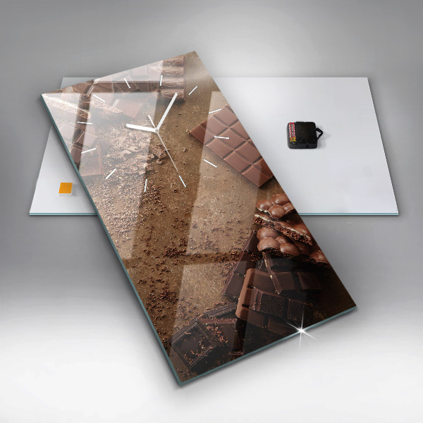 Ceas vertical de perete din sticlă Batoane de ciocolată