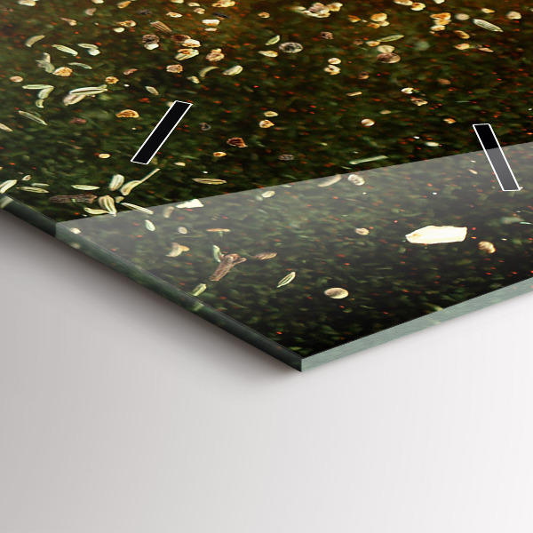 Ceas vertical de perete din sticlă Abstracția din condimente