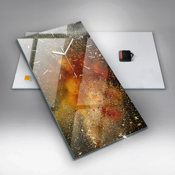 Ceas vertical de perete din sticlă Abstracția din condimente