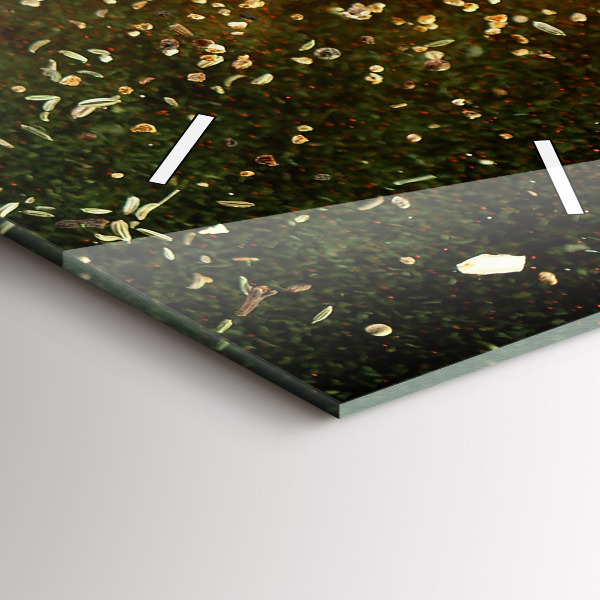 Ceas vertical de perete din sticlă Abstracția din condimente