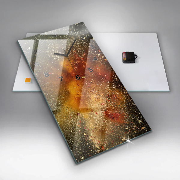 Ceas vertical de perete din sticlă Abstracția din condimente