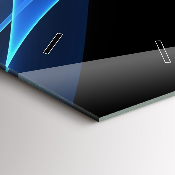 Ceas vertical de perete din sticlă Linii albastre