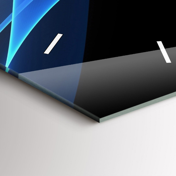 Ceas vertical de perete din sticlă Linii albastre