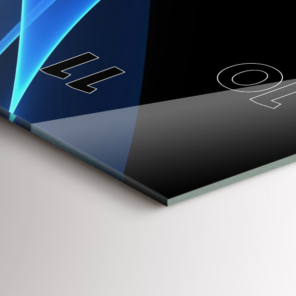 Ceas vertical de perete din sticlă Linii albastre