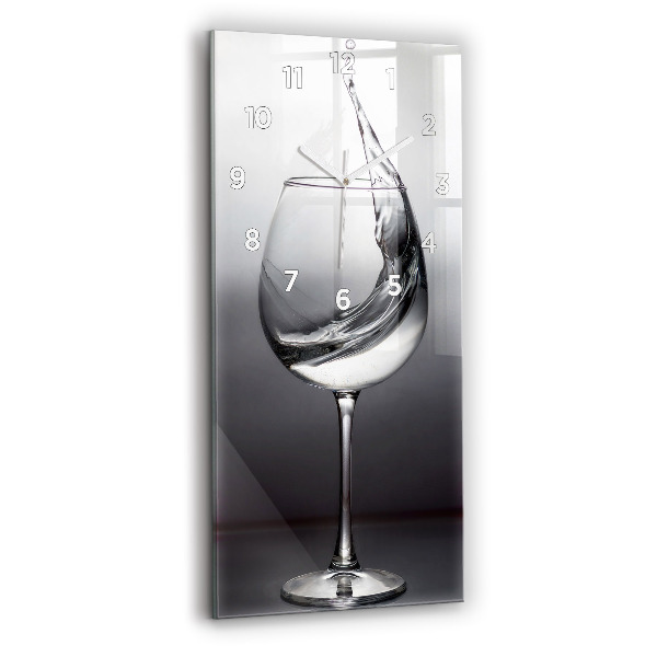 Ceas vertical de perete din sticlă pahar de vin