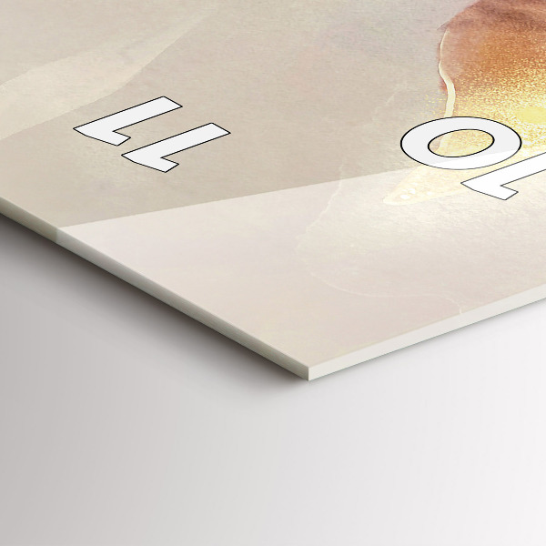 Ceas vertical de perete din sticlă Frunze boho abstracte