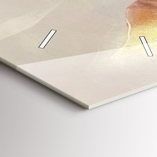 Ceas vertical de perete din sticlă Frunze boho abstracte