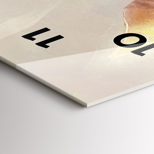 Ceas vertical de perete din sticlă Frunze boho abstracte