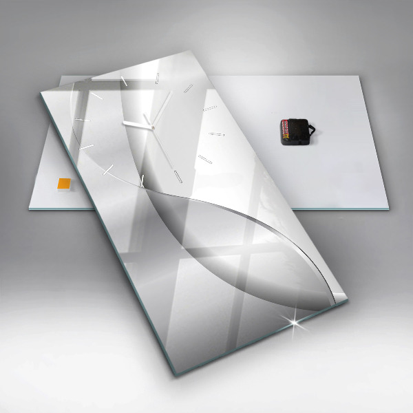 Ceas vertical de perete din sticlă Abstracția argintului