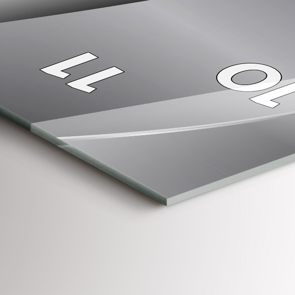 Ceas vertical de perete din sticlă Abstracția argintului