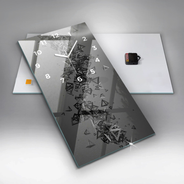 Ceas vertical de perete din sticlă Abstracție întunecată