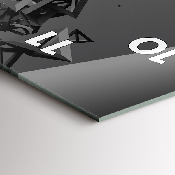 Ceas vertical de perete din sticlă Abstracție întunecată