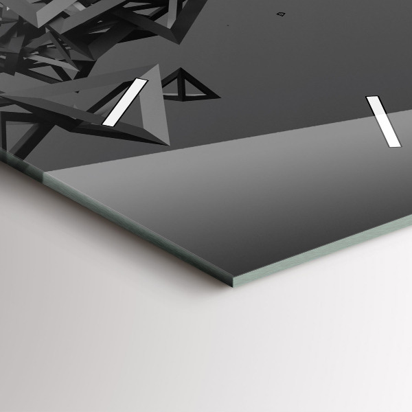 Ceas vertical de perete din sticlă Abstracție întunecată