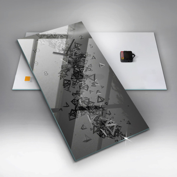 Ceas vertical de perete din sticlă Abstracție întunecată