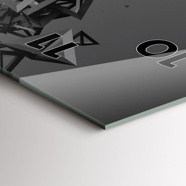 Ceas vertical de perete din sticlă Abstracție întunecată