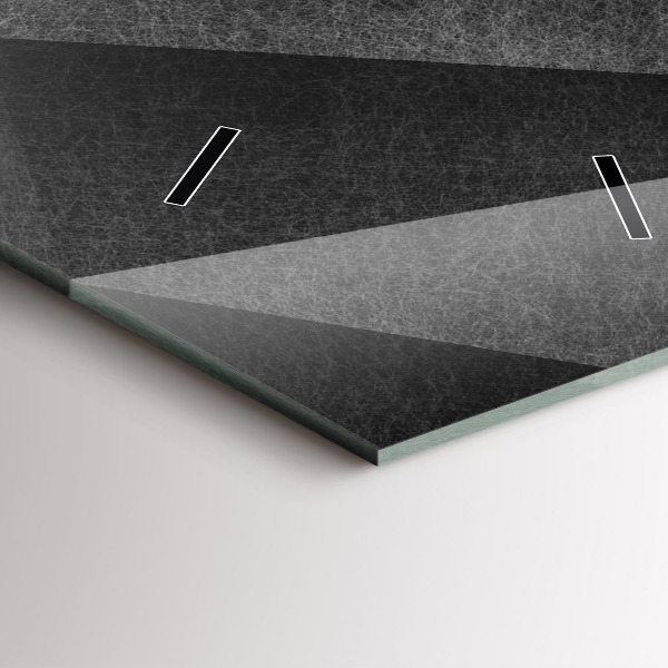 Ceas vertical de perete din sticlă Abstracția geometrică