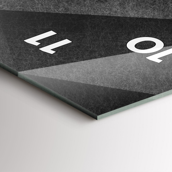 Ceas vertical de perete din sticlă Abstracția geometrică