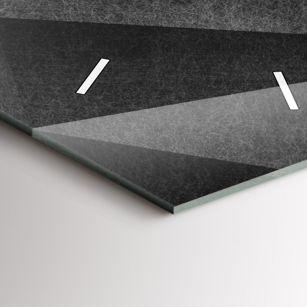 Ceas vertical de perete din sticlă Abstracția geometrică