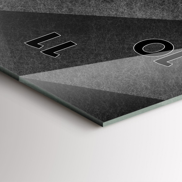 Ceas vertical de perete din sticlă Abstracția geometrică