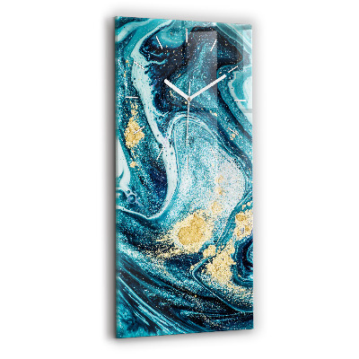 Ceas vertical de perete din sticlă Marmură abstractă