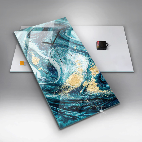 Ceas vertical de perete din sticlă Marmură abstractă