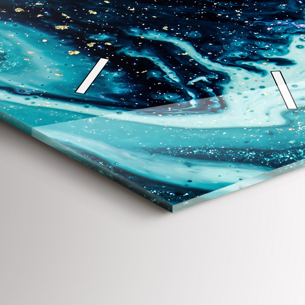 Ceas vertical de perete din sticlă Marmură abstractă