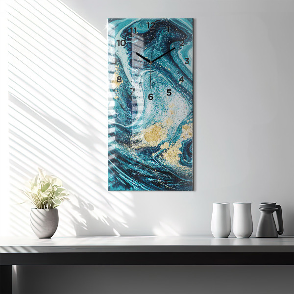 Ceas vertical de perete din sticlă Marmură abstractă