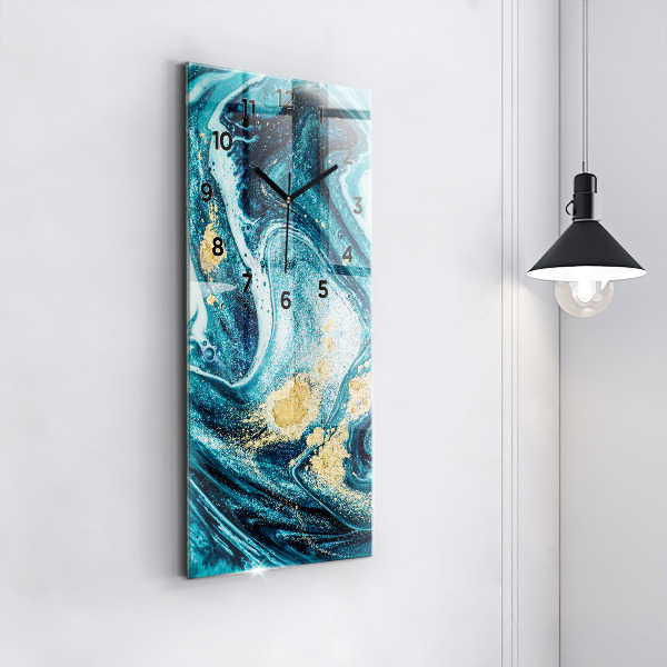 Ceas vertical de perete din sticlă Marmură abstractă