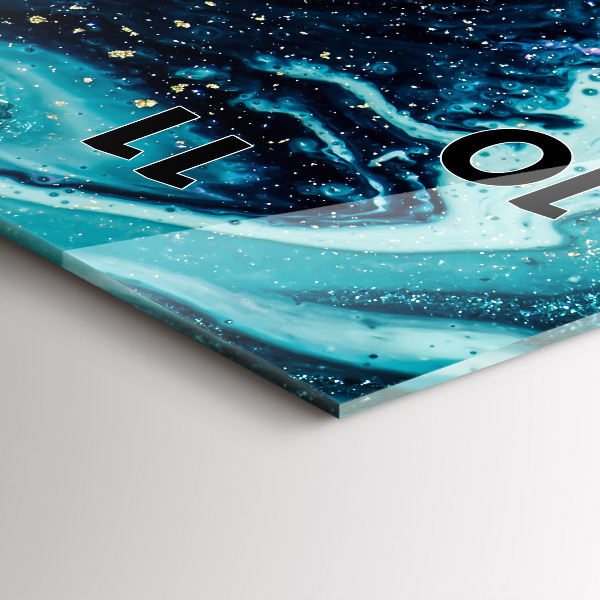 Ceas vertical de perete din sticlă Marmură abstractă