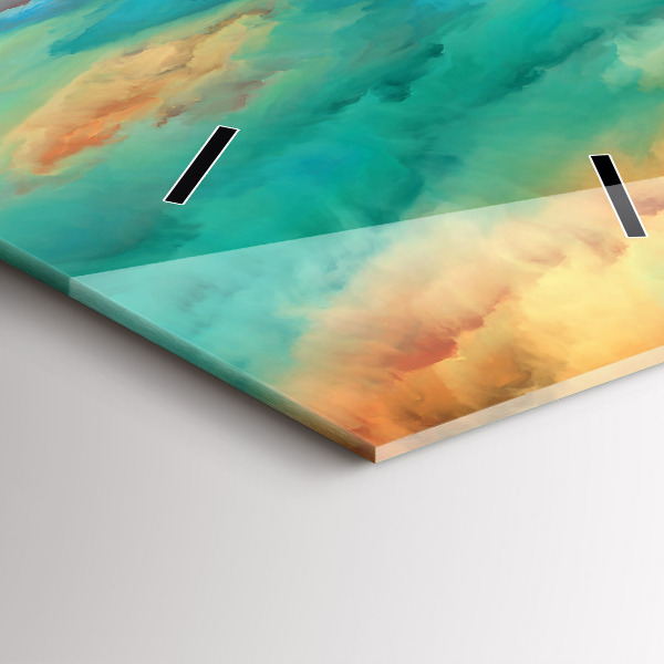 Ceas vertical de perete din sticlă Peisaj abstract