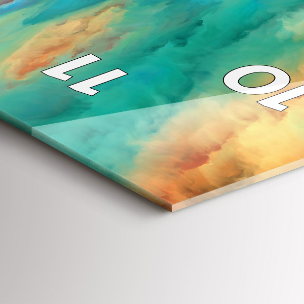 Ceas vertical de perete din sticlă Peisaj abstract