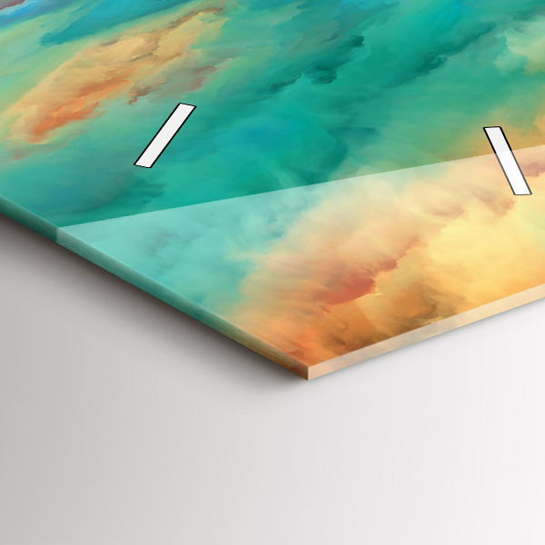 Ceas vertical de perete din sticlă Peisaj abstract