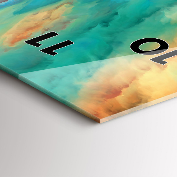 Ceas vertical de perete din sticlă Peisaj abstract