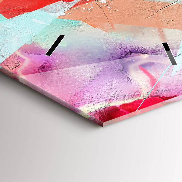 Ceas vertical de perete din sticlă Rânduri de condimente