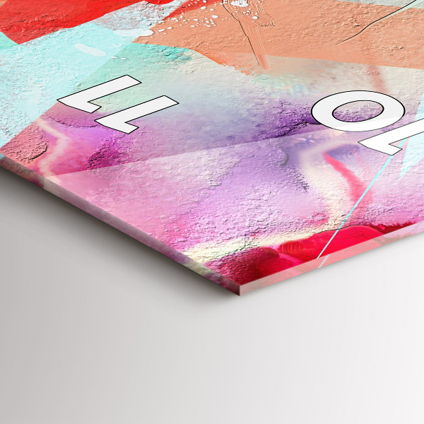 Ceas vertical de perete din sticlă Rânduri de condimente