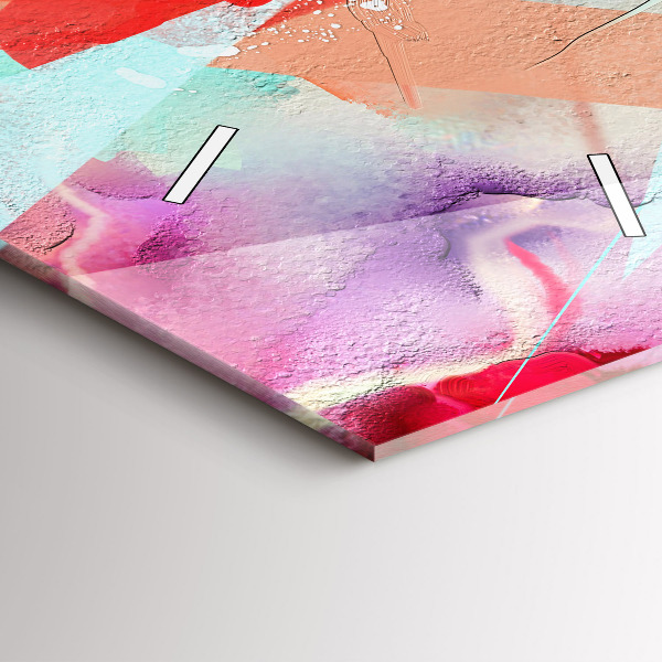 Ceas vertical de perete din sticlă Rânduri de condimente