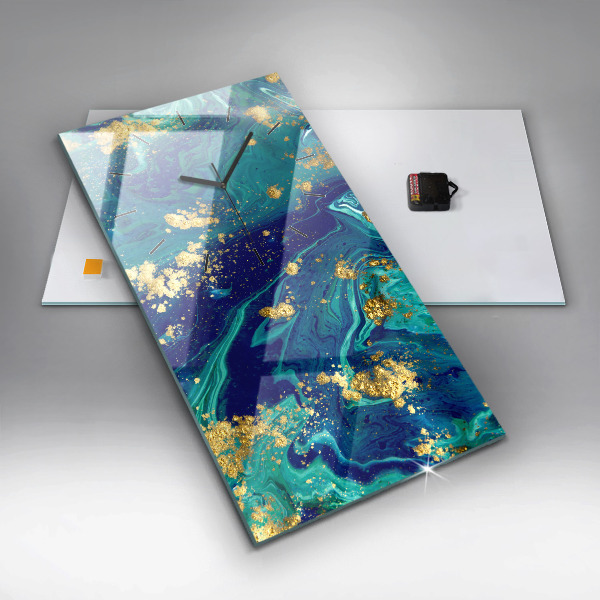 Ceas vertical de perete din sticlă Abstracția modernă