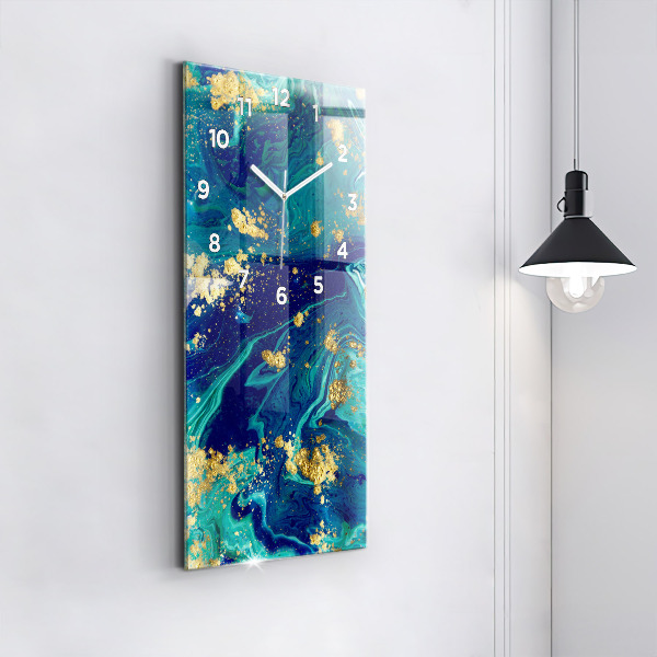 Ceas vertical de perete din sticlă Abstracția modernă