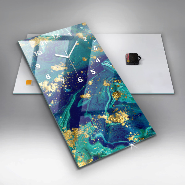 Ceas vertical de perete din sticlă Abstracția modernă