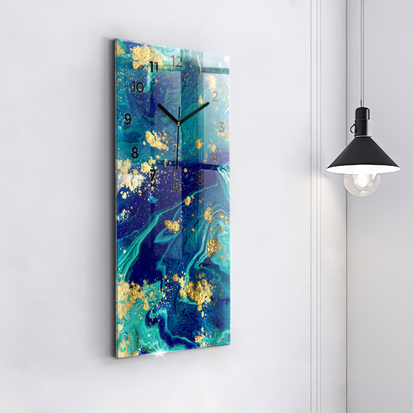 Ceas vertical de perete din sticlă Abstracția modernă