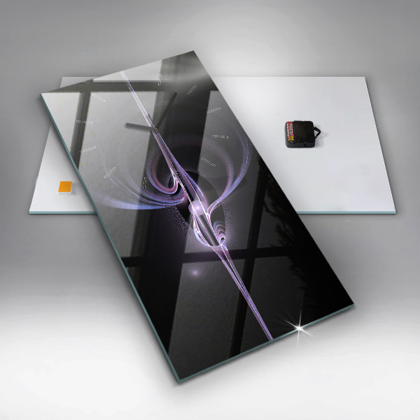 Ceas vertical de perete din sticlă Abstracție violet