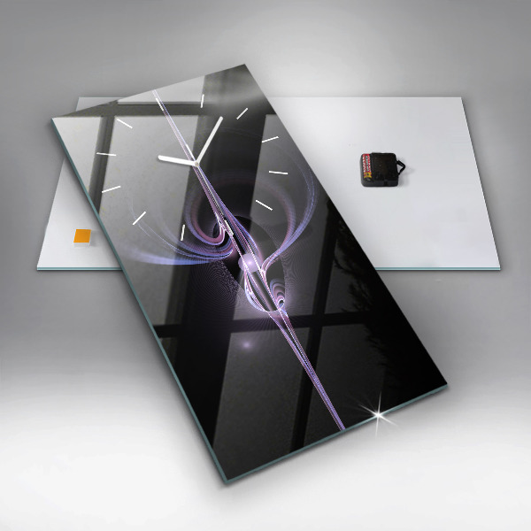 Ceas vertical de perete din sticlă Abstracție violet