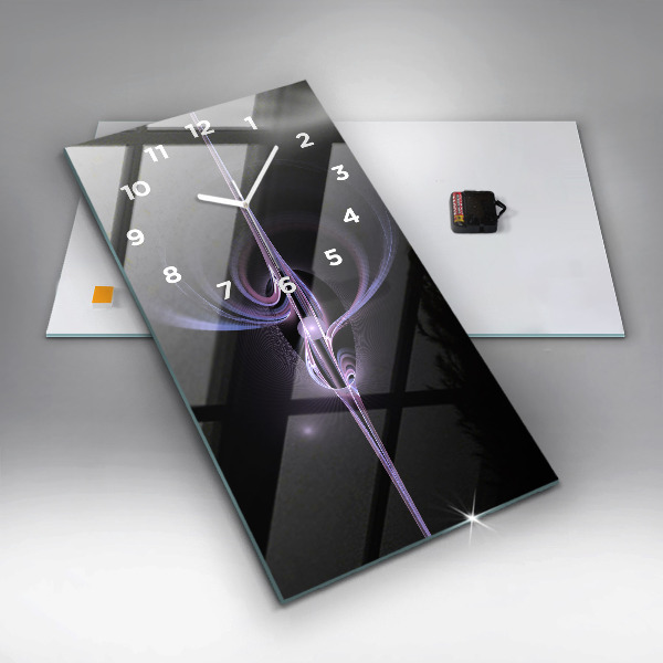 Ceas vertical de perete din sticlă Abstracție violet