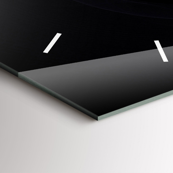 Ceas vertical de perete din sticlă Abstracție violet