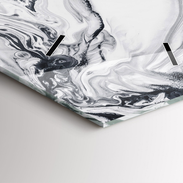 Ceas vertical de perete din sticlă Marmură cu cerneală abstractă