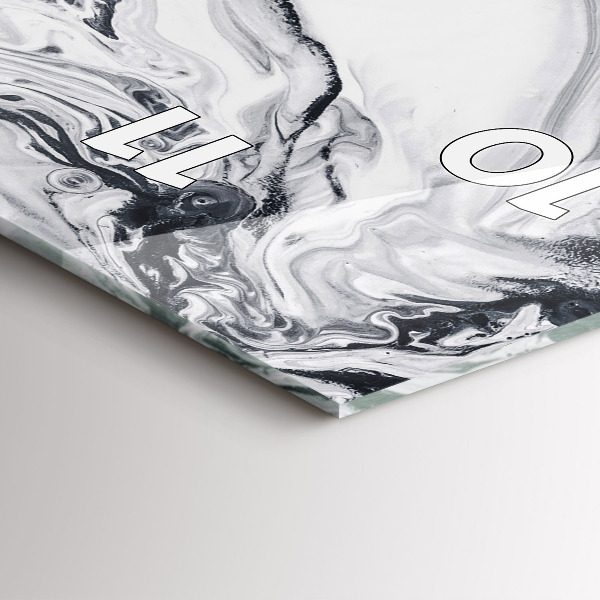 Ceas vertical de perete din sticlă Marmură cu cerneală abstractă