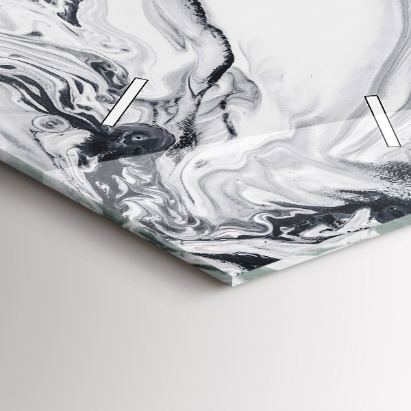 Ceas vertical de perete din sticlă Marmură cu cerneală abstractă